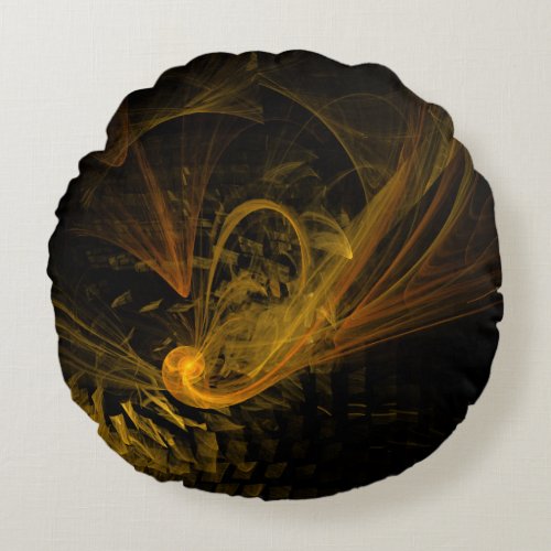 Breaking Point Abstract Art Round Pillow