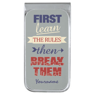 Breaking Rules custom name money clip