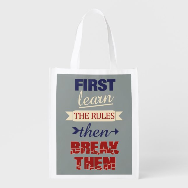 Breaking Rules custom reusable bag (Front)