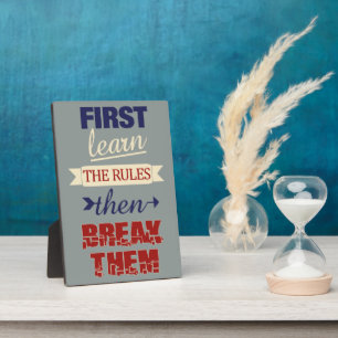 Breaking Rules plaque