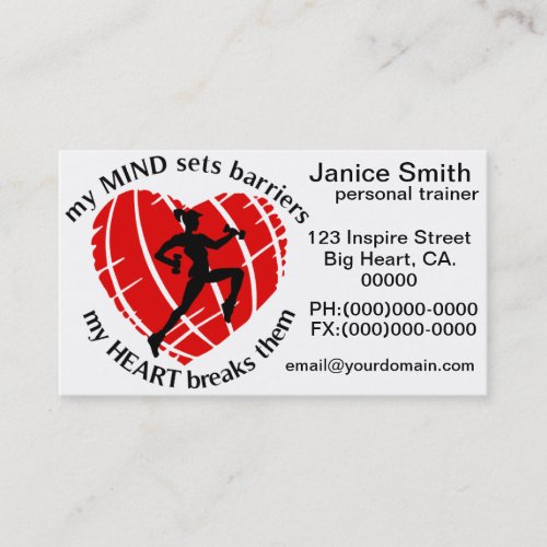 Breaking Sports Barriers Personal Trainer Business Business Card