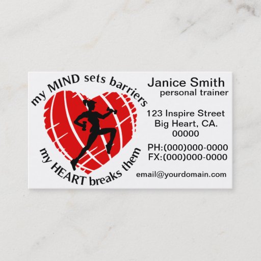 Customizable Breaking Sports Barriers Personal Trainer Business Business Card