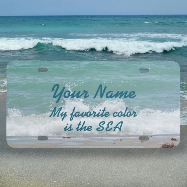 Breaking Surf Sandy Beach Ocean Wave License Plate (Creator Uploaded)