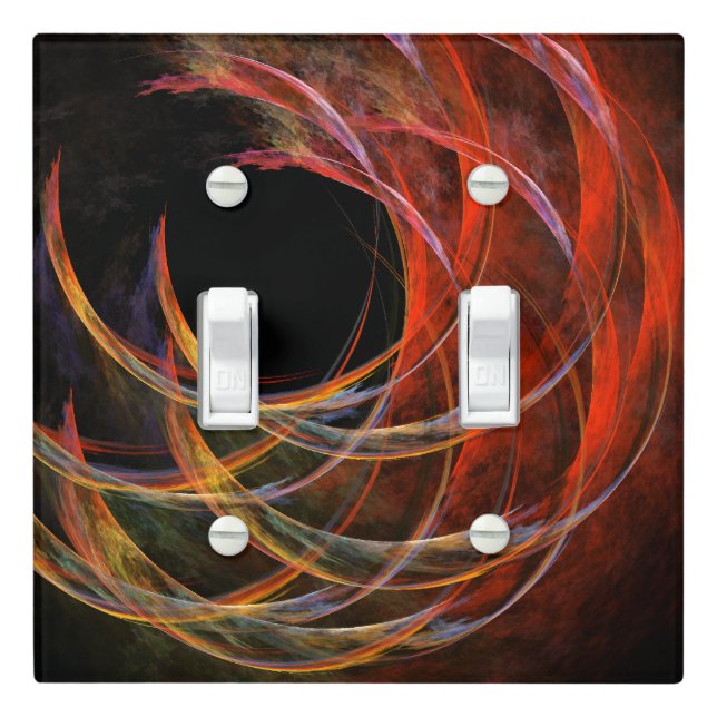 Breaking the Circle Abstract Art Double Toggle Light Switch Cover (In Situ)