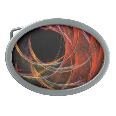 Breaking The Circle Abstract Art Oval Belt Buckle