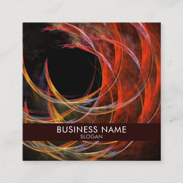 Breaking the Circle Abstract Art Professional Square Business Card (Front)