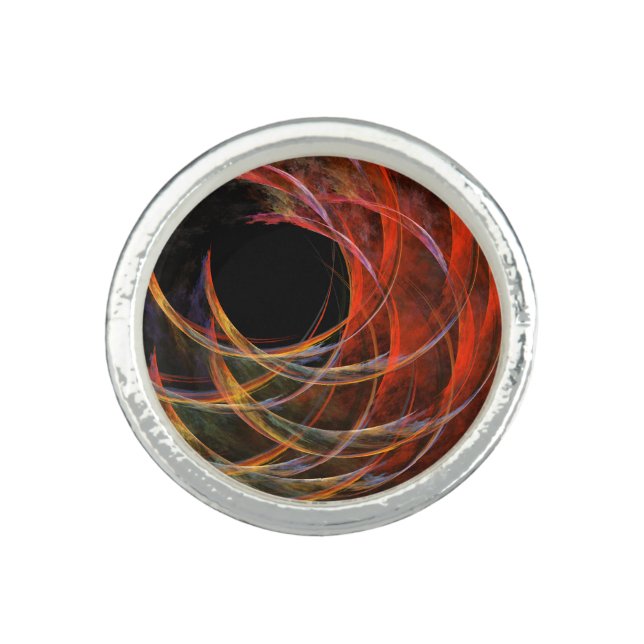 Breaking the Circle Abstract Art Ring (Front)