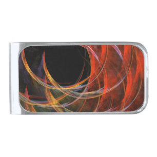 Breaking the Circle Abstract Art Silver Finish Money Clip