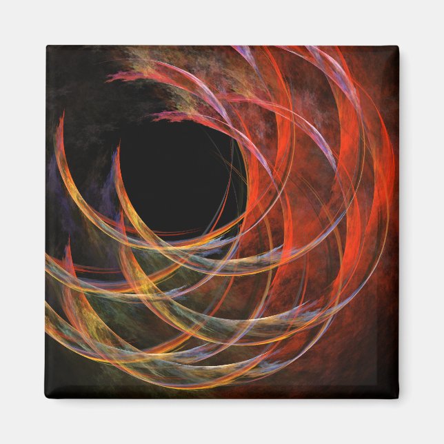 Breaking the Circle Abstract Art Square Magnet (Front)