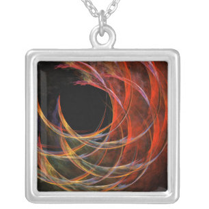 Breaking the Circle Abstract Silver Necklace