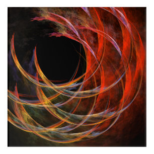 Breaking the Circle Vortex of Fire Abstract Art