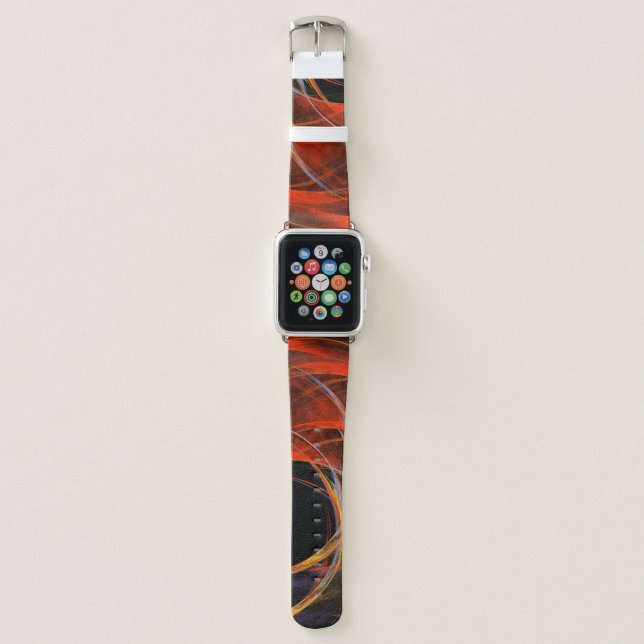Breaking the Circle Vortex of Fire Abstract Art Apple Watch Band (Front)