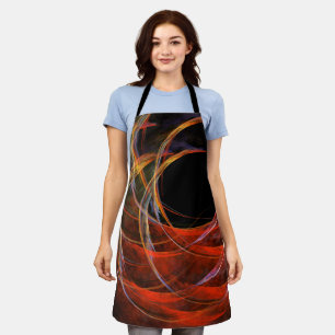 Breaking the Circle Vortex of Fire Abstract Art Apron