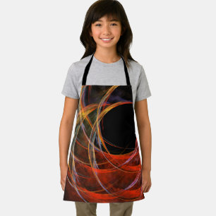 Breaking the Circle Vortex of Fire Abstract Art Apron