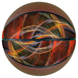 Breaking the Circle Vortex of Fire Abstract Art Basketball