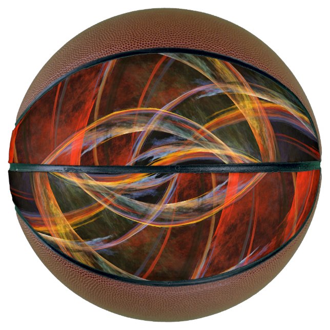 Breaking the Circle Vortex of Fire Abstract Art Basketball (Front)