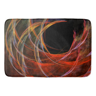 Breaking the Circle Vortex of Fire Abstract Art Bath Mat