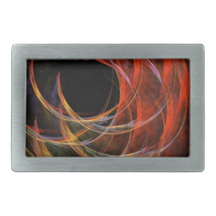 Breaking the Circle Vortex of Fire Abstract Art Belt Buckle