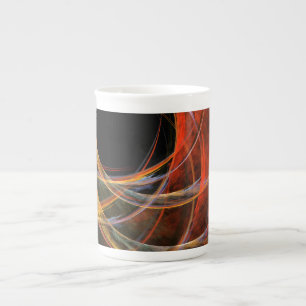Breaking the Circle Vortex of Fire Abstract Art Bone China Mug