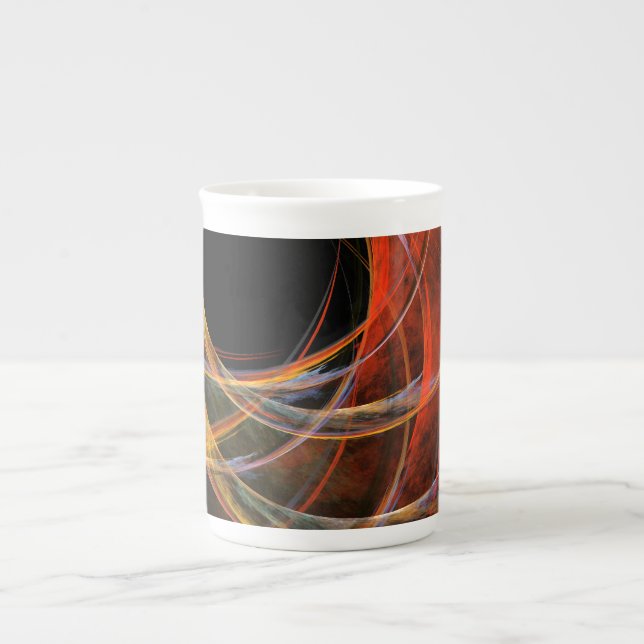 Breaking the Circle Vortex of Fire Abstract Art Bone China Mug (Front)