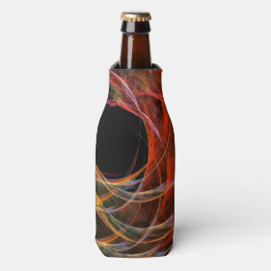 Breaking the Circle Vortex of Fire Abstract Art Bottle Cooler