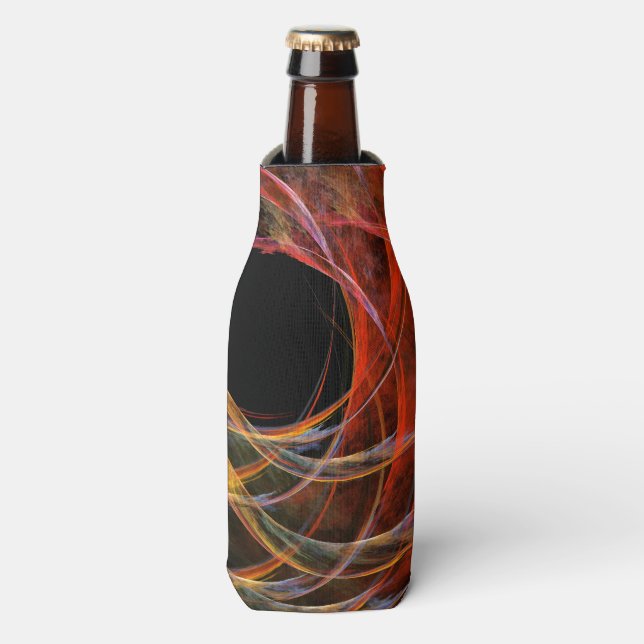 Breaking the Circle Vortex of Fire Abstract Art Bottle Cooler (Bottle Front)