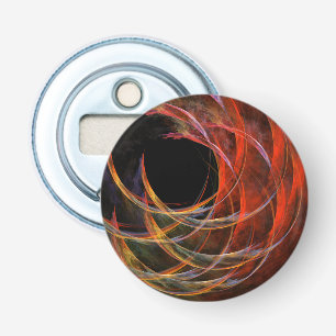 Breaking the Circle Vortex of Fire Abstract Art Bottle Opener