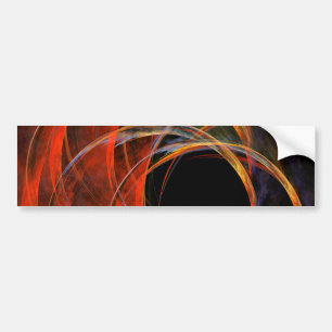 Breaking the Circle Vortex of Fire Abstract Art Bumper Sticker