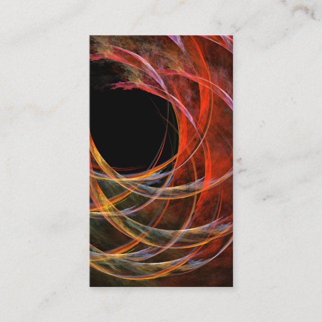 Breaking the Circle Vortex of Fire Abstract Art Business Card (Front)