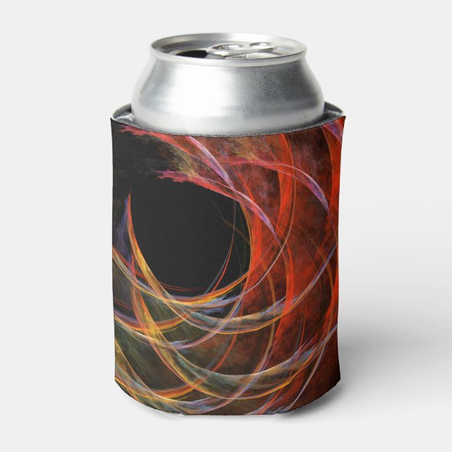Breaking the Circle Vortex of Fire Abstract Art Can Cooler (Can Front)