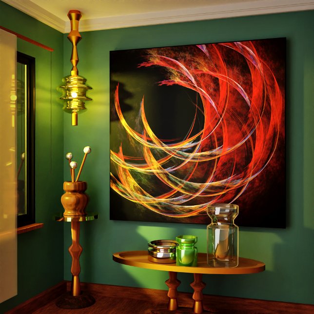 Breaking the Circle Vortex of Fire Abstract Art Canvas Print (Breaking the Circle Abstract Wrapped Canvas Print)