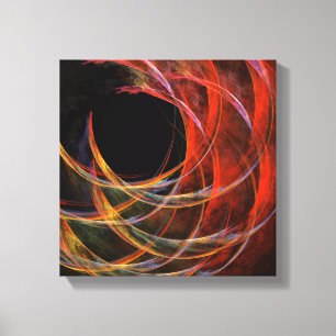 Breaking the Circle Vortex of Fire Abstract Art Canvas Print