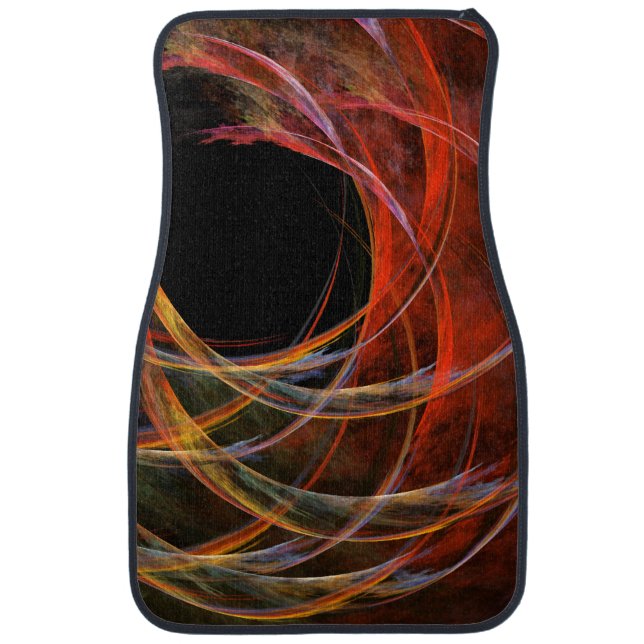 Breaking the Circle Vortex of Fire Abstract Art Car Floor Mat (Front)