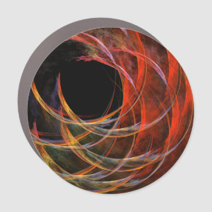 Breaking the Circle Vortex of Fire Abstract Art Car Magnet