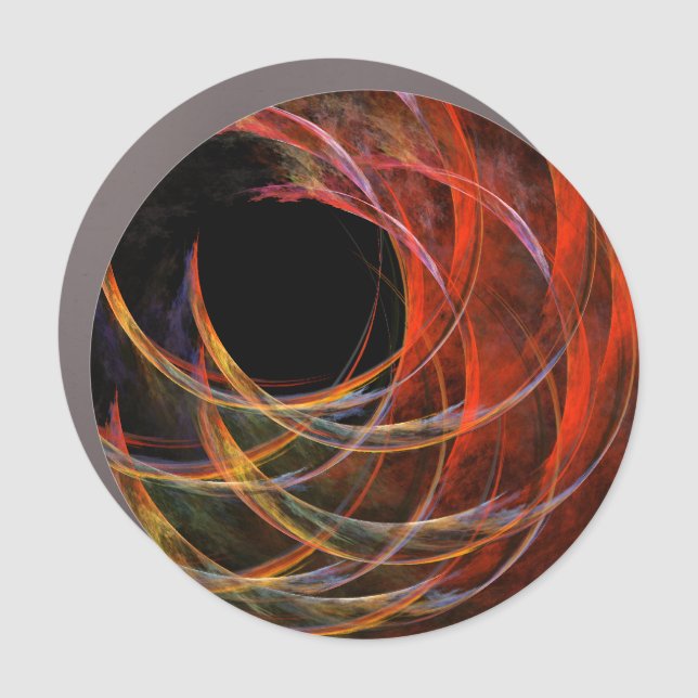 Breaking the Circle Vortex of Fire Abstract Art Car Magnet (Front)