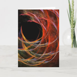 Breaking the Circle Vortex of Fire Abstract Art Card