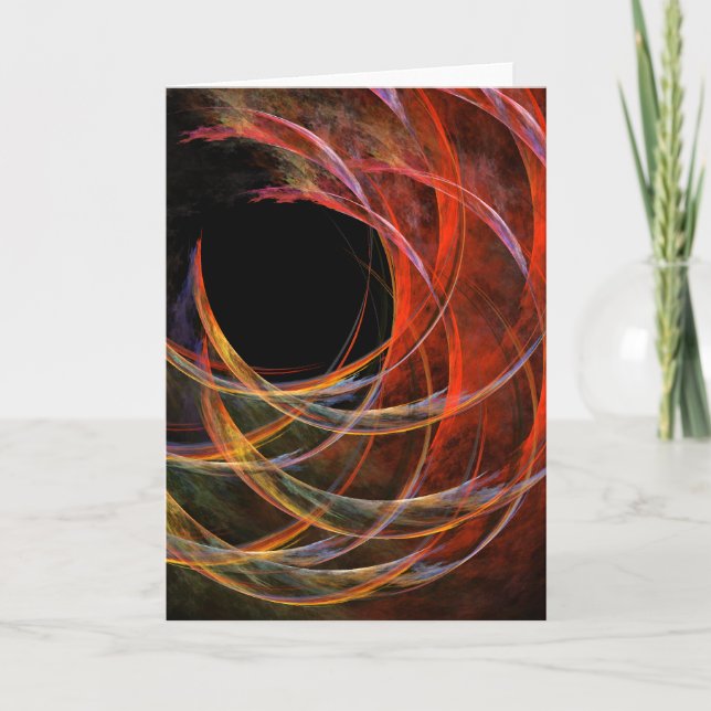 Breaking the Circle Vortex of Fire Abstract Art Card (Front)