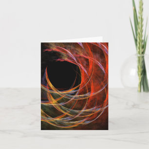 Breaking the Circle Vortex of Fire Abstract Art Card