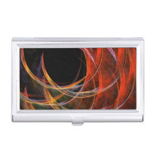Breaking the Circle Vortex of Fire Abstract Art Case For Business Cards
