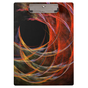 Breaking the Circle Vortex of Fire Abstract Art Clipboard