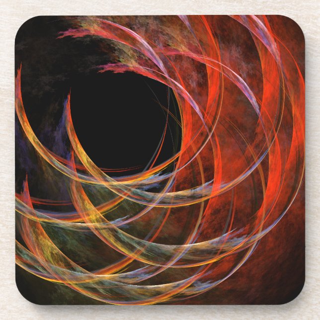 Breaking the Circle Vortex of Fire Abstract Art Coaster (Front)