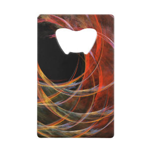 Breaking the Circle Vortex of Fire Abstract Art Credit Card Bottle Opener