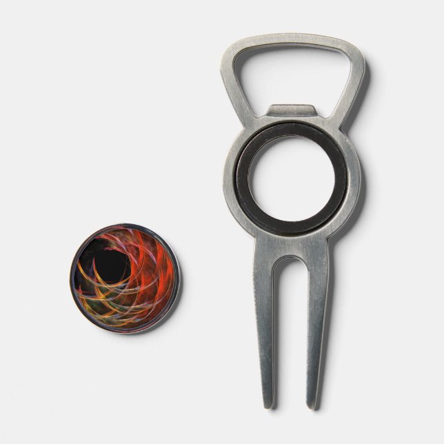 Breaking the Circle Vortex of Fire Abstract Art Divot Tool (Front (Open))