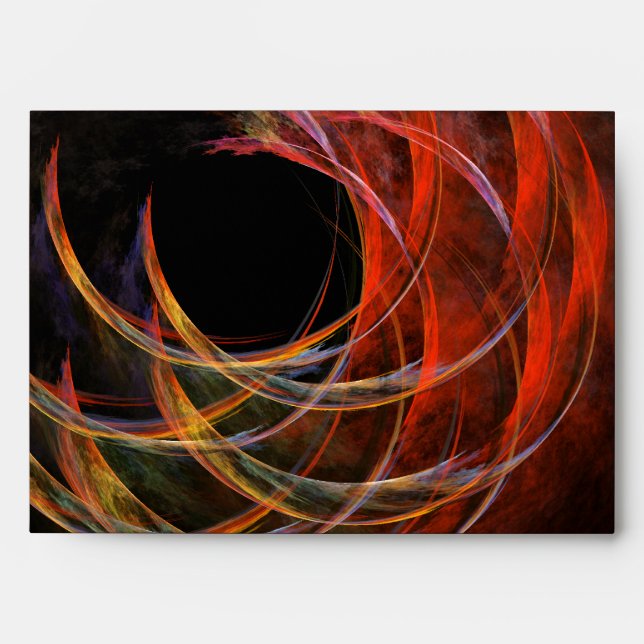 Breaking the Circle Vortex of Fire Abstract Art Envelope (Front)