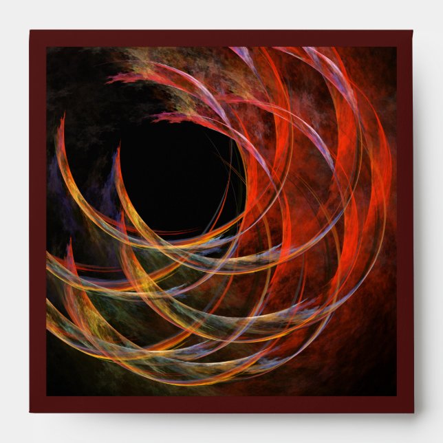 Breaking the Circle Vortex of Fire Abstract Art Envelope (Front)