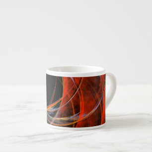 Breaking the Circle Vortex of Fire Abstract Art Espresso Cup