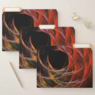 Breaking the Circle Vortex of Fire Abstract Art File Folder