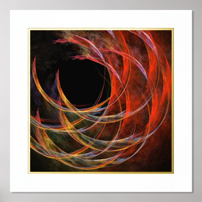 Breaking the Circle Vortex of Fire Abstract Art Foil Prints (Front)