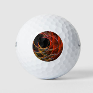 Breaking the Circle Vortex of Fire Abstract Art Golf Balls