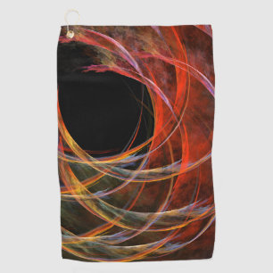 Breaking the Circle Vortex of Fire Abstract Art Golf Towel